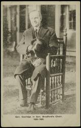 Gov. Coolidge in Gov. Bradford's Chair. 1620-1920.