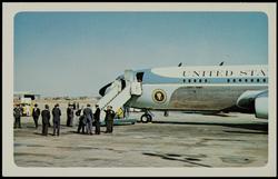 No. 11, Presidential plane awaiting President Kennedy’s body, Vice-President Johnson and Mrs. Kennedy, for return to Washington, D.C. (Note Presidential seal.)