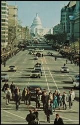 Famous mile and a half "Carter Walk" with Capitol in the background. After the inauguration January 20, 1977.