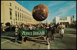 PEANUT BRIGADE - Light-hearted giant peanut balloon is symbolic of world's most famous farmer, new President Jimmy Carter of Plains, Georgia. Carter Inauguration - January 20, 1977.