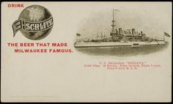 U.S. Battleship "INDIANA" 10,288 Disp. 16 Knots, Four 13-inch, Eight 8 inch, Four 6 inch B.L.R.