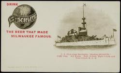 U.S. First-class Battleship "MASSACHUSETTS." 10,288 Disp. 16.2 Knots, Four 13-inch, Eight 8 inch and Four 6 inch B.L.R.
