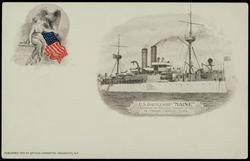 U.S. BATTLESHIP "MAINE" DESTROYED BY EXPLOSION FEBRUARY 15TH 1898 IN HAVANA HARBOR, CUBA.