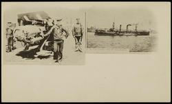 GUN ON "NEW ORLEANS." 
U.S.CRUISER "NEW ORLEANS."
