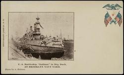 U.S. Battleship "Indiana" in Dry Dock, AT BROOKLYN NAVY YARD.