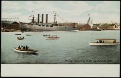 Maine. Launching of the Georgia at Bath.