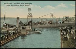 Launching a Torpedo Boat Destroyer, Bath Iron Works, Bath, Maine.