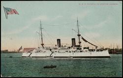 U.S.S. OLYMPIA IN BOSTON HARBOR.