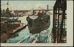 Launching of the U.S. Battleship "Connecticut" Brooklyn Navy Yard. Brooklyn, N.Y.
