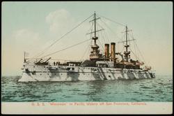 U.S.S. "Wisconsin" in Pacific Waters off San Francisco, California.
