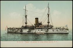 U.S.S. "Texas" at anchor in Long Island Sound, N.Y.
