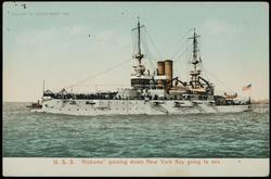 U.S.S. "Alabama" passing down New York Bay going to sea.
