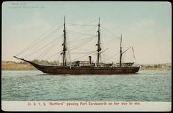 U.S.T.S. "Hartford" passing Fort Eardsworth on her way to sea.
