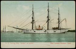 U.S. Training Ship "Severn" at anchor. New London Harbour, Conn.
