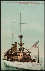 1272 - U.S. BATTLESHIP "KEARSARGE."  
690OFFICERS AND MEN. LENGTH 368 FEET. MAIN BATTERY 22 GUNS.
