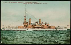 1274 - U.S. BATTLESHIP "OREGON."  
700 OFFICERS AND MEN. LENGTH 348 FEET. MAIN BATTERY 16 GUNS.
