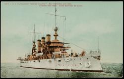 1277 - U.S. BATTLESHIP "RHODE ISLAND."  
812 OFFICERS AND MEN. LENGTH 435 FEET. MAIN BATTERY 24 GUNS.
