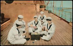 1316 - PLAYING CARDS ON BOARD UNITED STATES WARSHIP.
