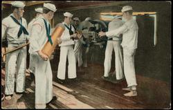 1329 - GUN DRILL ON BOARD UNITED STATES WARSHIP.
