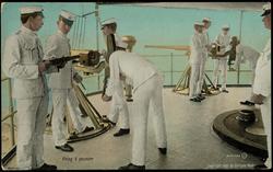 Firing 6 pounder.