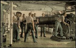 U.S. Gun Crew in Action.