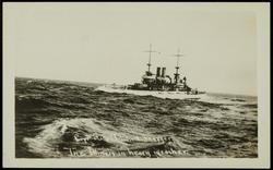 The Illinois in heavy weather.