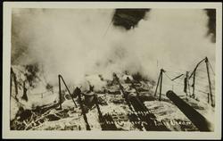 U.S.S. Georgia focsle in heavy storm, Pacific Ocean.