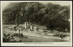 PANAMA CANAL. U.S.S. "NEVADA" PASSING THROUGH GAILLARD CUT