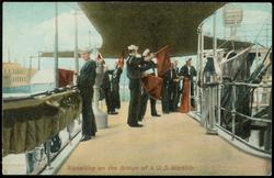 Signaling on the Bridge of a U.S. Warship.
