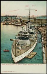 2042 BATTLESHIP IN NAVY YARD, BROOKLYN, N.Y.