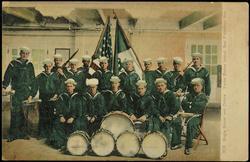 Bugle Squad and Colors. Yerba Buena Island, San Francisco Bay.