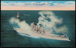 U.S. NAVY CRUISER IN ACTION - 016