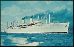 UNITED STATES NAVAL SHIP GENERAL ALEXANDER M. PATCH (T-AP122) 
Is one of a globe-circling fleet of Navy and commercial ships operated under the Military Sea Transportation Service. This Navy agency provides ocean shipping for the United States armed forces and other authorized agencies.