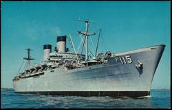 USS GENERAL G.M. RANDALL, T-AP115. operated by the Navy's Military Sea Transportation Service, was built at Kearny, N.J. in 1944 and named after General George Morton Randall, Civil War veteran. The Randall is 623 feet long, 76 feet wide, weighs 20,729 gross tons, and cruises at 19 knots.