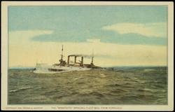 THE "MINNESOTA" BRINGING FLEET MAIL FROM HONOLULU