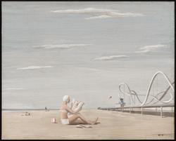 Beach Scene with a Newspaper