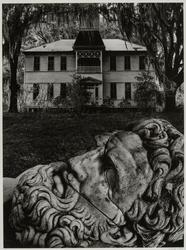 Untitled 1964 (Classical sculptured head in front of Southern house)