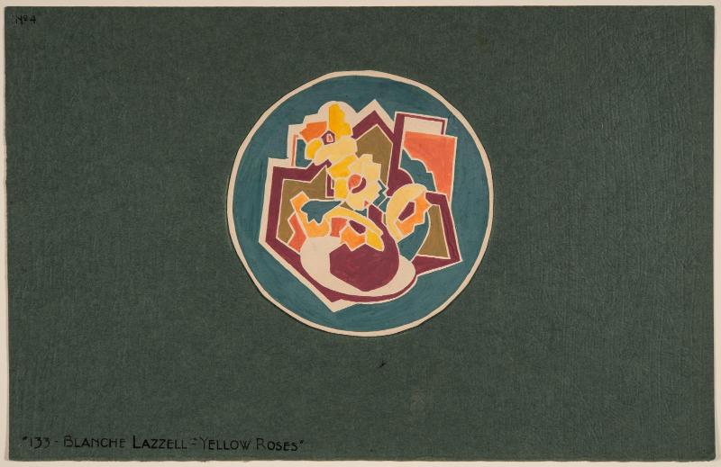 Sunflowers, design for a hooked rug