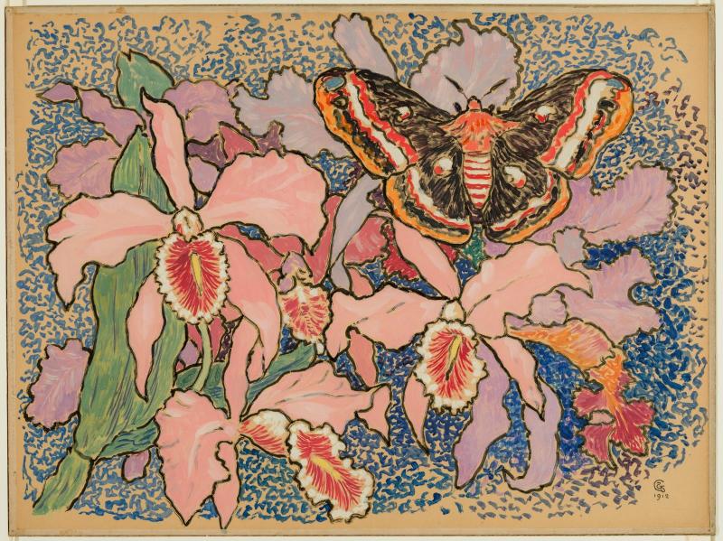 Orchids and a Butterfly