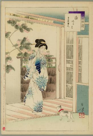 After the Bath: Woman of the Kansei Era [1789-1801] (Yuagari, Kansei koro fujin), from the series Thirty-six Elegant Selections (Sanjûroku kasen)