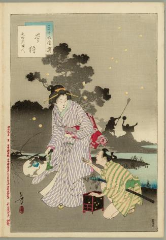 Catching Fireflies: Women of the Tenmei Era [1781-89] (Hotaru-gari, Tenmei koro fujin), from the series Thirty-six Elegant Selections (Sanjûroku kasen)