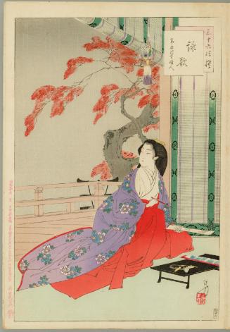 Composing Poetry: Noblewoman of the An'ei Era [1772-81] (Eika, An'ei goro ki-fujin), from the series Thirty-six Elegant Selections (Sanjûroku kasen)