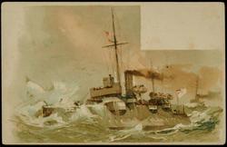 Painting of German warships.