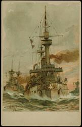 Painting of German warships.
