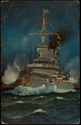 Linienschiff "Mecklenburg" Nachtstimmung