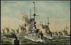 Kiel, Kriegshafen. Ausfahrt der Flotte zum Manöver.