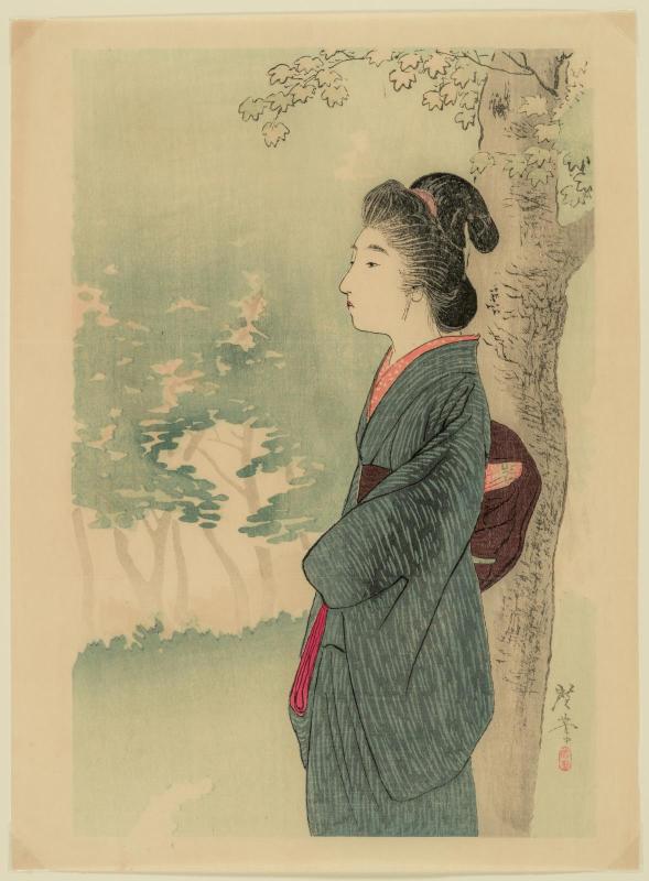 New Green (Shinryoku), frontispiece illustration from the literary magazine Bungei kurabu, vol. 9, no.7