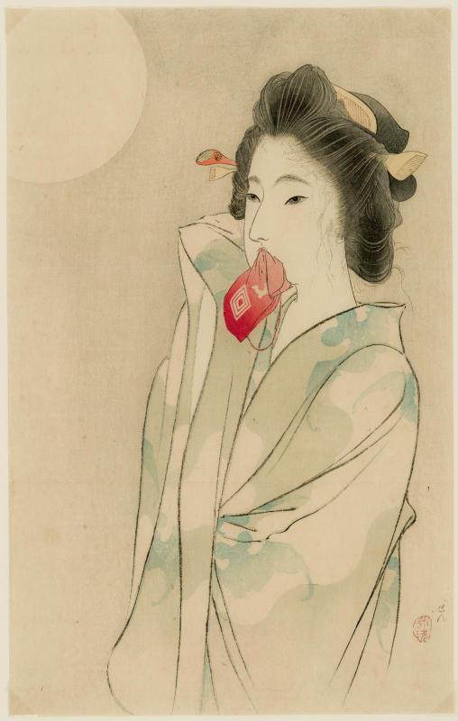 Beauty After the Bath (Yokugo no bijin), frontispiece illustration from the literary magazine Bungei kurabu, vol. 11,  no. 10