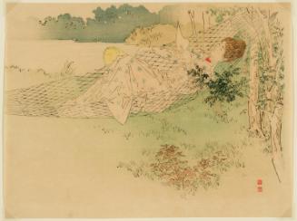 Mount Karôto (Karôtoyama), frontispiece illustration from the literary magazine Bungei kurabu, vol. 6, no. 9