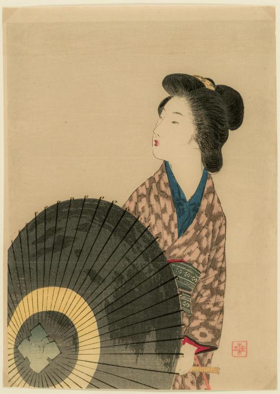 The Sound of a Voice (Hitokoe), frontispiece illustration from the literary magazine Bungei kurabu, vol. 16, no. 7